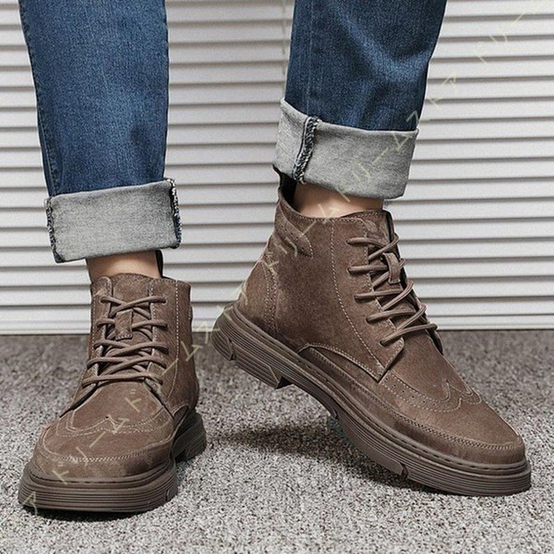 本革 メンズ カジュアルブーツ 黒 滑り止め 靴 カジュアル 防寒 ハイカット 革靴 レースアップ レザー ショートブーツ スニーカー 男性用 秋冬靴 ワークブーツ 通販 Lineポイント最大get Lineショッピング