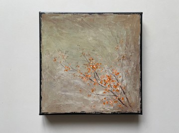 侘寂風格掛畫，原創紋理油畫 20x20 公分 - 日式裝飾