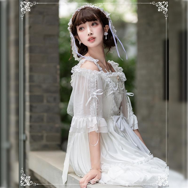 ブラウス レディース シフォンブラウス ロリータ lolita 五分袖