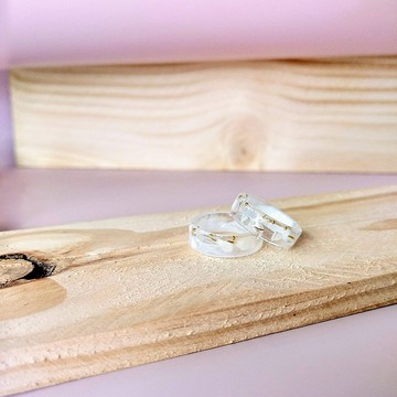 樹脂戒指 乾燥花 法國白梅 花 戒指