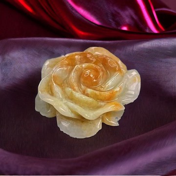 【似玉如花】飄黃翡翡翠牡丹花項鍊 | 天然緬甸玉A貨翡翠 | 送禮