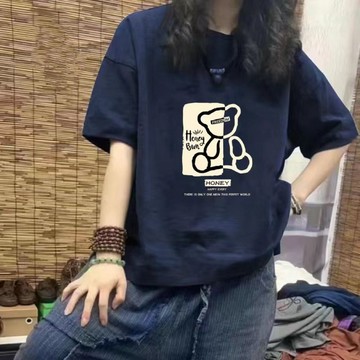 大尺碼上衣女 大尺碼女裝 短袖T恤 韓版短袖t恤女 休閒上衣 洋氣圓領寬鬆時尚百搭半袖上衣