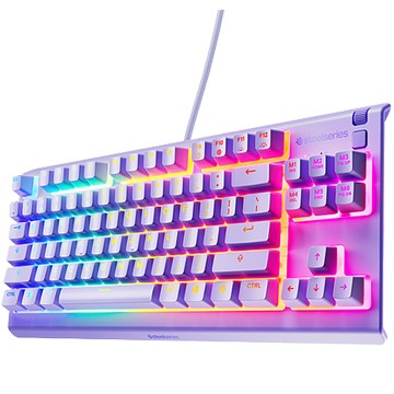 SteelSeries賽睿Apex 3 TKL有線鍵盤-英文(夢澈紫)