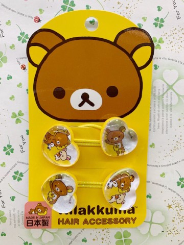 【震撼精品百貨】Rilakkuma San-X 拉拉熊懶懶熊~拉拉熊髮綁/髮束-愛心黃(日本製)#85406