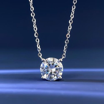 鼻屎鉆純銀D色莫桑石1克拉趙露思同款項鏈女四爪輕奢高級鎖骨鏈