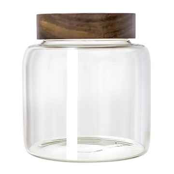 WORTH IT 渥思 日式相思木密封玻璃罐 1250ml 透明玻璃材質 搭配相思木蓋 密封保鮮  單件  1個