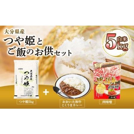 ふるさと納税 大分県産 つや姫 5kg と ご飯のお供 セット（肉味噌・カレー） 大分県竹田市