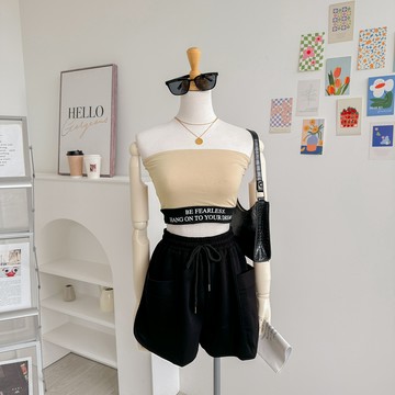 美式英文鬆緊帶平口BRA TOP 背心 SY6529221【現貨】