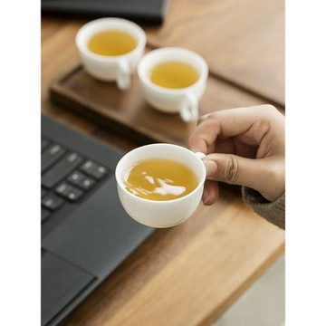 陶立方 德化陶瓷茶杯白瓷品茗杯玉瓷描金葫蘆手把杯功夫茶具配件