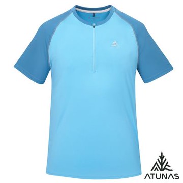 【ATUNAS 歐都納】男款酷涼節能抑菌短袖T恤A1TS2509M藍/灰藍/涼感透氣/抑菌抗臭/快乾排汗/抗紫外線