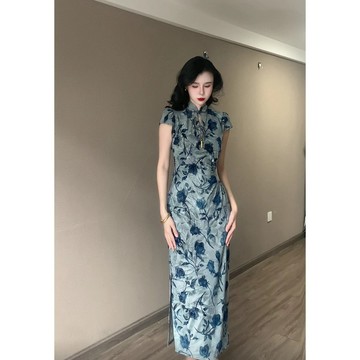 月瑤玉簪記旗袍夏季新中式日常顯瘦年輕高級感旗袍連身裙