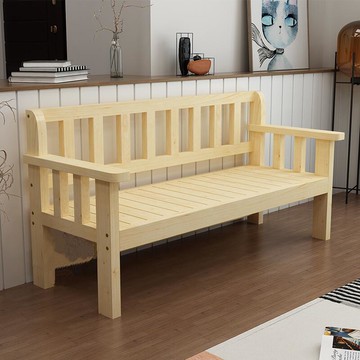 【台灣公司 可開發票】復古做舊純實木沙發椅陽臺休閑椅靠背椅客廳單人雙人三人松木長椅