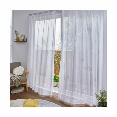 Plune 一目見て可愛いと感じる パリの街モチーフ柄ミラーレースカーテン レースカーテン ボイルカーテン Curtains Sheer Curtains Net Curtains ニッセン Nissen 通販 Lineポイント最大get Lineショッピング