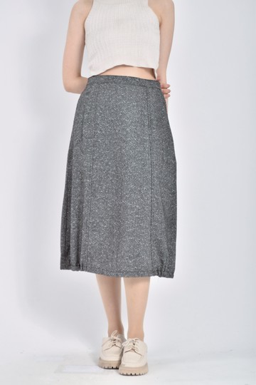 (L) be u質感鬆緊腰灰色長裙