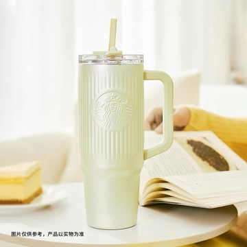 星巴克2026新品春序紋樣系列國風大容量雙飲口把手不鏽鋼水杯禮物