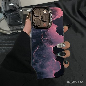 ✨限時下殺✨黑沙紫海適配蘋果16promax手機殻iPhone15pro潮流14/13/xs