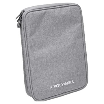 POLYWELL 寶利威爾 雙層收納包 PW15-T65-0346  24.5 x 18 x 3.5cm  灰色  1個