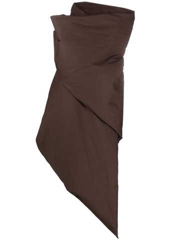 Rick Owens - wrap-front puffer gilet - women - Cotton/Polyester/Elastane - 42 - Brown