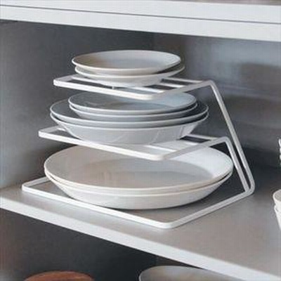 食器ラック ディッシュストレージ 3段 タワー ホワイト[01]