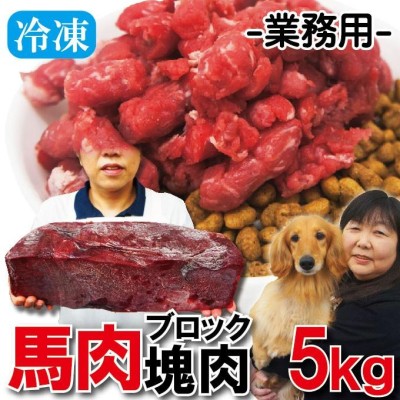 塊肉5kｇ端切れ馬肉 業務用 冷凍ブロック ペットフード ドッグフード