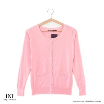 【INI】四季可穿、舒適實穿針織外套．粉色