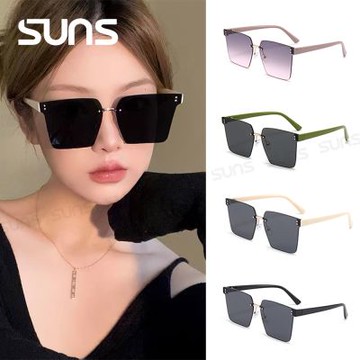 SUNS 時尚精品墨鏡 ins大框切邊無框金屬墨鏡 輕量材質 配戴舒適 抗UV400 S507