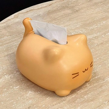 面包小貓陶瓷紙巾盒可愛奶油風奶乎乎焦糖色臥室客廳家用紙抽盒