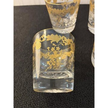 古董法國Saint Louis圣路易Massenet Or系列古典鎏金水晶威士忌杯