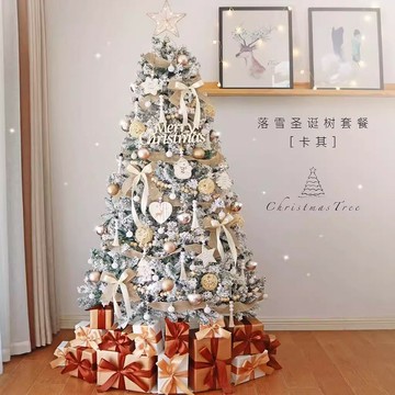 聖誕樹套餐1.2/1.5/1.8/2.1米 家用白色植絨落雪場景布置雪景裝飾 森馬先生旗艦店
