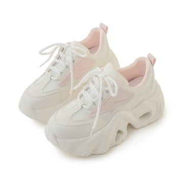 【輕彈力】極輕量造型拼接老爹鞋 粉 GS13-6PN