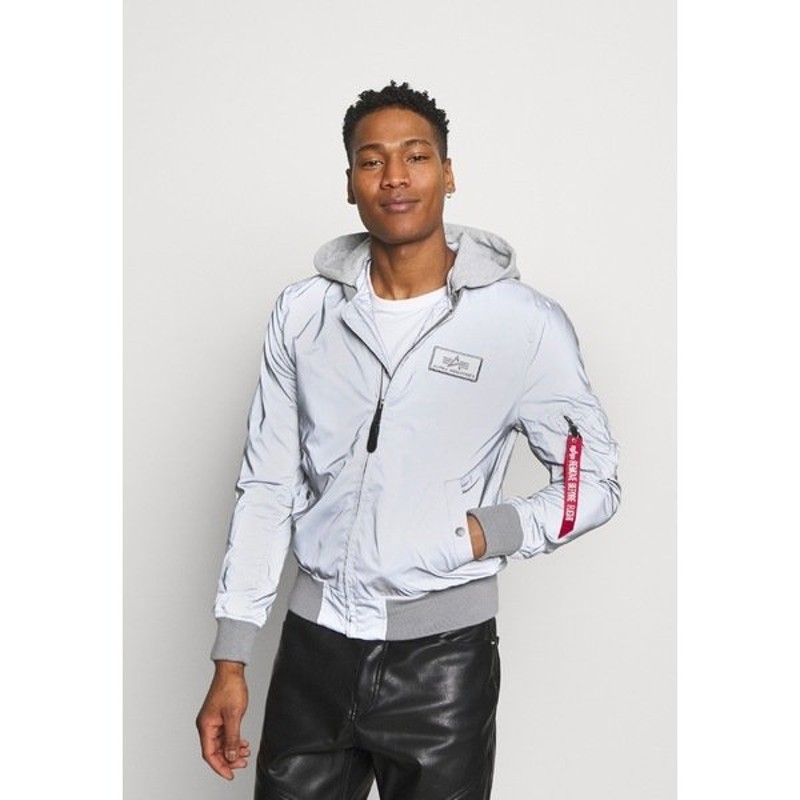 Alpha Industries アルファインダストリーズ メンズ コート ジャケット Hood Reflective Bomber Jacket Silver 通販 Lineポイント最大get Lineショッピング