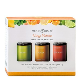 【SERENE HOUSE】能量系列精油組(振奮心情+凝神專注+活力甜橙)