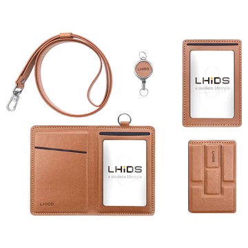 LHiDS 翻轉磁吸識別證 1個  直式14.4 x 10.5cm 折疊7 x 10.5cm  經典棕
