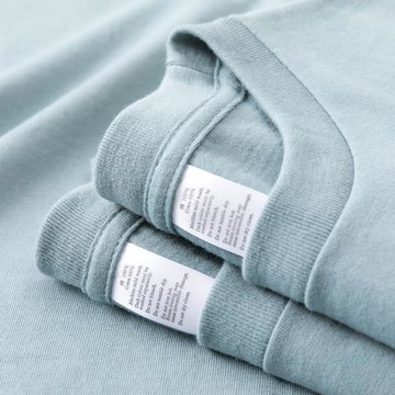 溫柔的莫蘭迪色 霧霾藍250g重磅短袖t恤圓領上衣純棉純色寬松男女