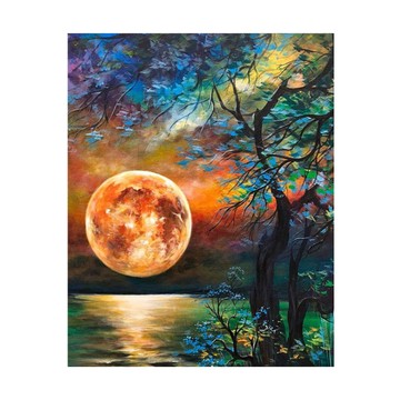 創彩 5D鑽石畫 40x30cm  月色  1個