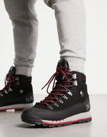 Napapijri rock boots in black nubuck leather