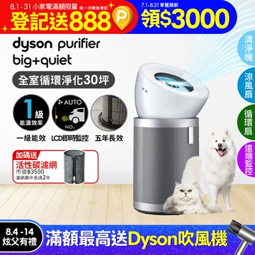 Dyson Purifier Big+Quiet 強效極靜抗敏空氣清淨機 BP02 (白色及柔霧銀)