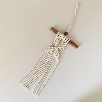 Macrame 肉桂捲 波希米亞 編織 對稱叉叉 小型掛飾