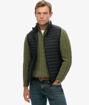 Superdry Men's Fuji Lite Padded Gilet Black Size: M