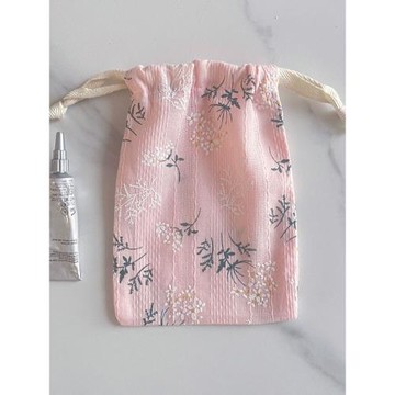 INS白色提花純棉布袋購物小布袋小號束口袋環保袋內衣收納抽繩包