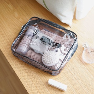 洗漱袋旅行手提防水透明便攜浴包洗澡包洗浴收納洗澡用品收納包1入