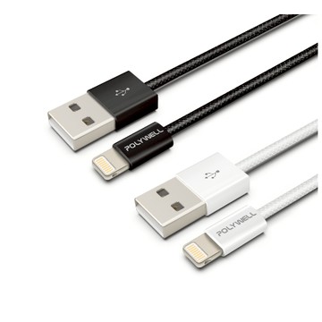 POLYWELL USB To Lightning PD編織快充線 3A 適用iPhone14 13 12