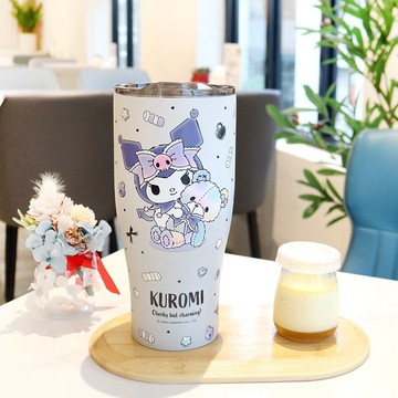 【Sanrio 三麗鷗】不鏽鋼真空酷樂杯 冰霸杯900ml-酷洛米