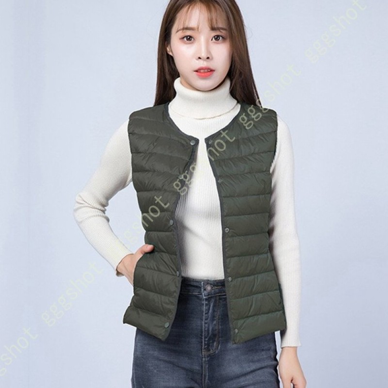ダウンベスト レディース 大きいサイズ コンパクト インナー ダウン 無地 軽量 ショート丈 ライトダウン ベスト ラウンドネック ファスナー式 ダウン ベスト 通販 Lineポイント最大0 5 Get Lineショッピング