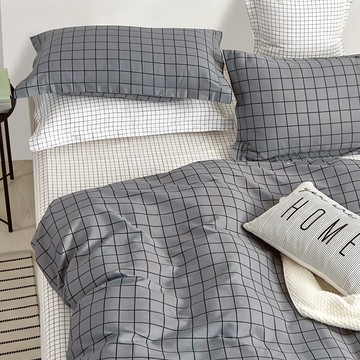 FOCA 韓風設計100%精梳棉三件式薄枕套床包組 獨立筒適用 床高35cm  床包＋枕套 x 2  雙人  森活