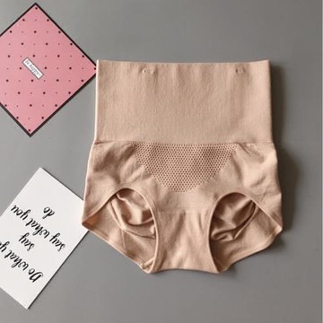 日系無縫蜂巢宮暖收腹內褲女高腰 緊身 提臀大碼產后不卷邊塑形