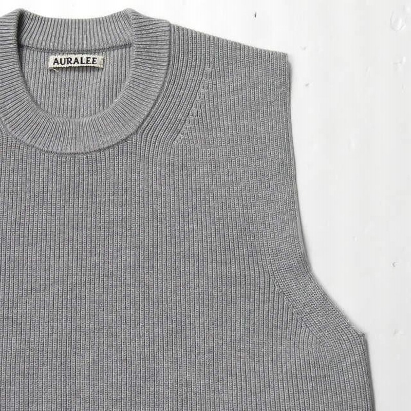 オーラリー AURALEE 日本製 HARD TWIST RIB KNIT SLEEVELESS