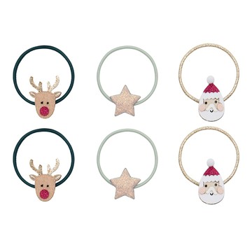 英國Mimi & Lula_AW25_Xmas聖誕老公公與麋鹿髮束6入