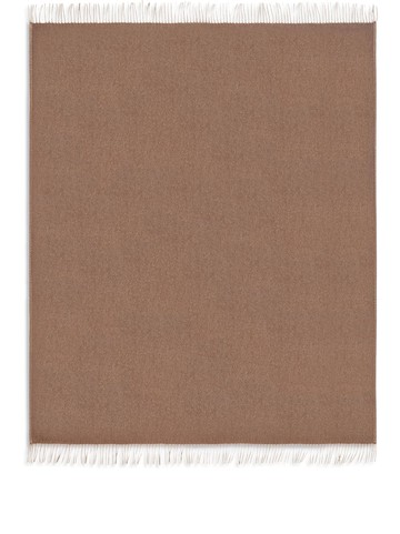 alonpi cashmere - Melrose fringe-detailing blanket - unisex - Cashmere - One Size - Brown