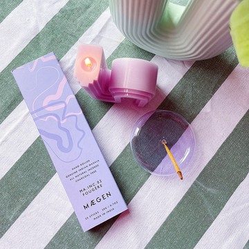 英國 MÆGEN 波紋玻璃線香座 紫